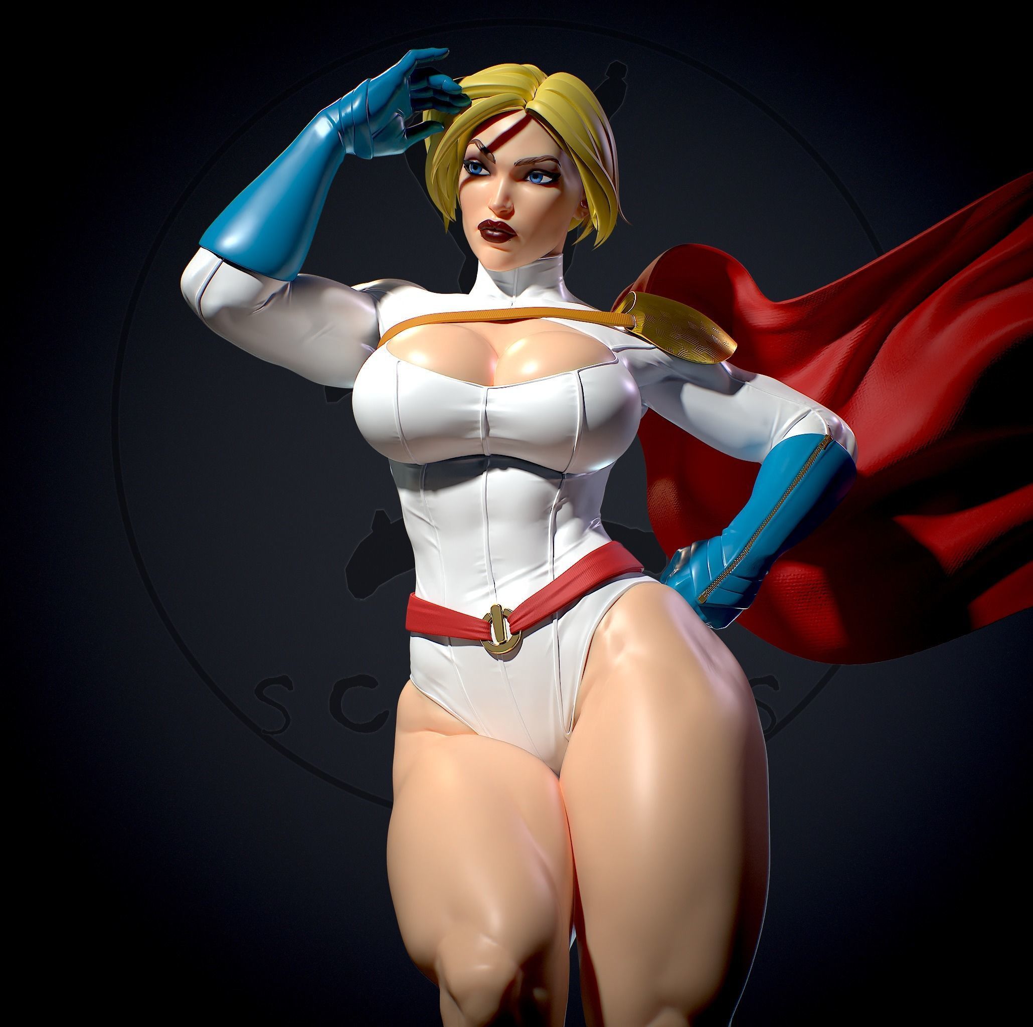 Power girl with NSFW 3D print model_10