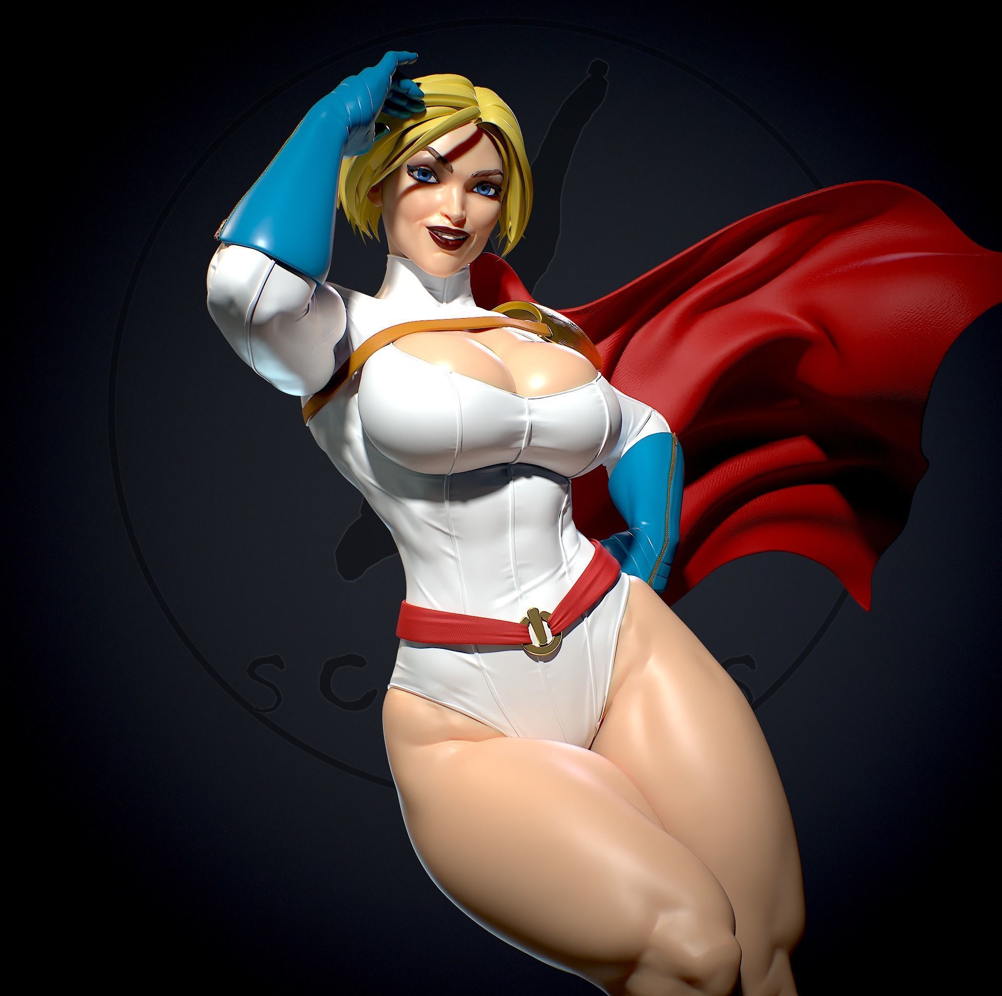 Power girl with NSFW 3D print model_9