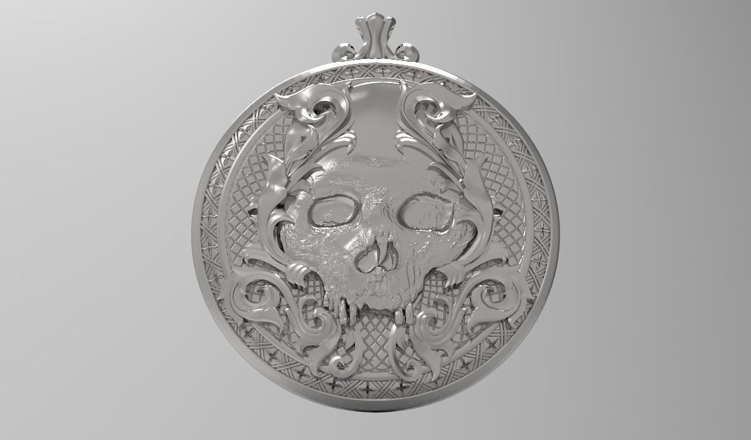 skull pendant 3D model 3D print model_13