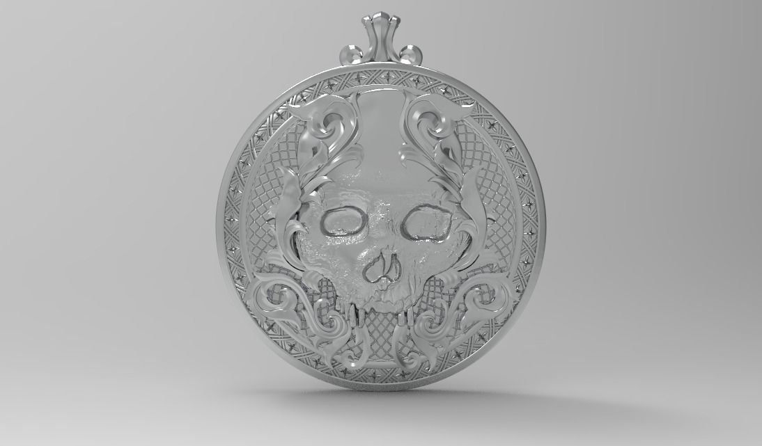 skull pendant 3D model 3D print model_11