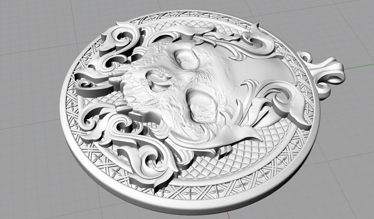 skull pendant 3D model 3D print model_4
