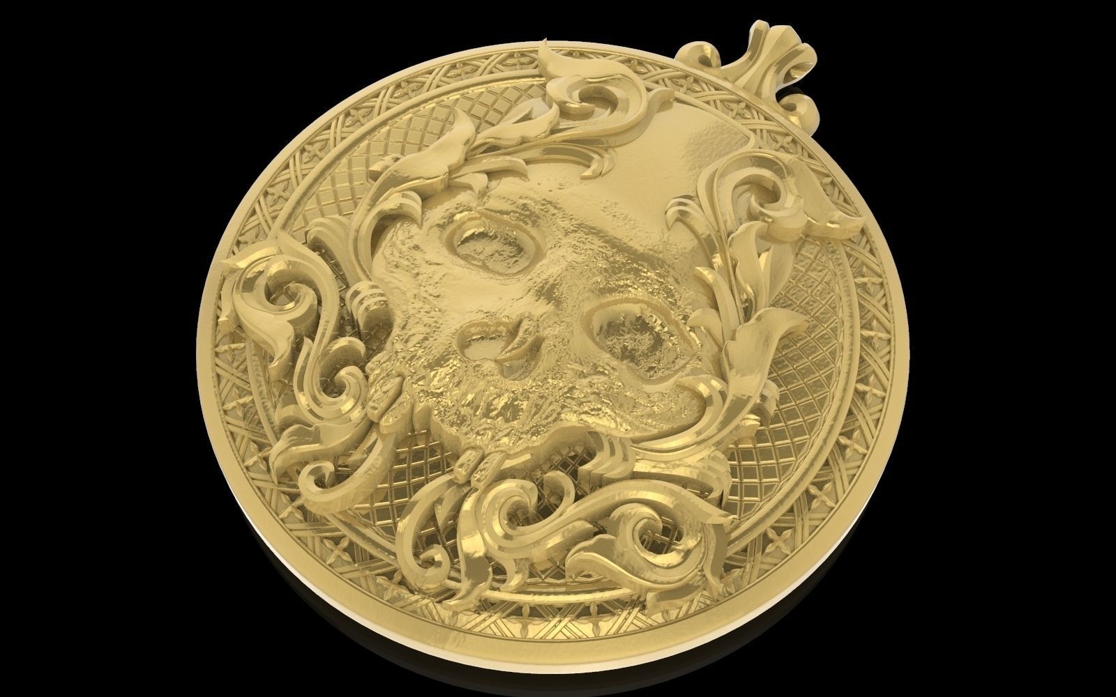 skull pendant 3D model 3D print model_9