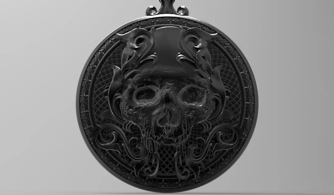 skull pendant 3D model 3D print model_0