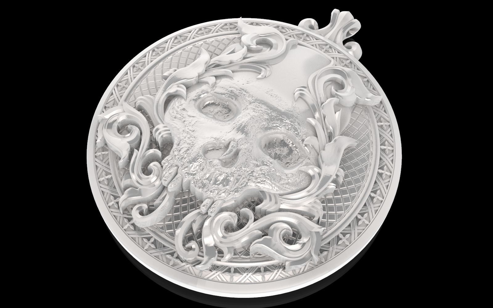 skull pendant 3D model 3D print model_15