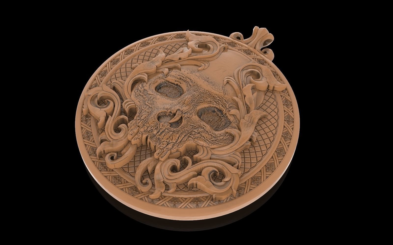 skull pendant 3D model 3D print model_8