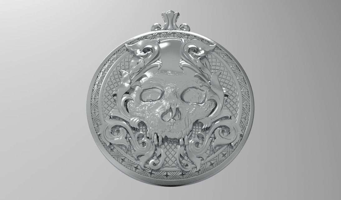 skull pendant 3D model 3D print model_10
