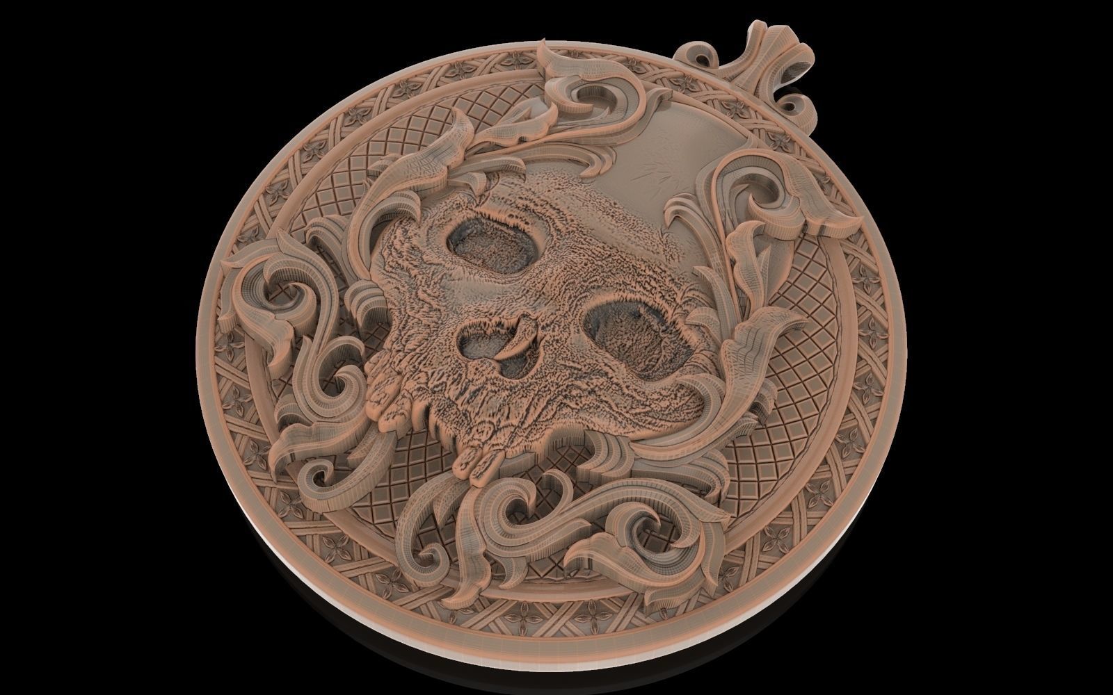 skull pendant 3D model 3D print model_16