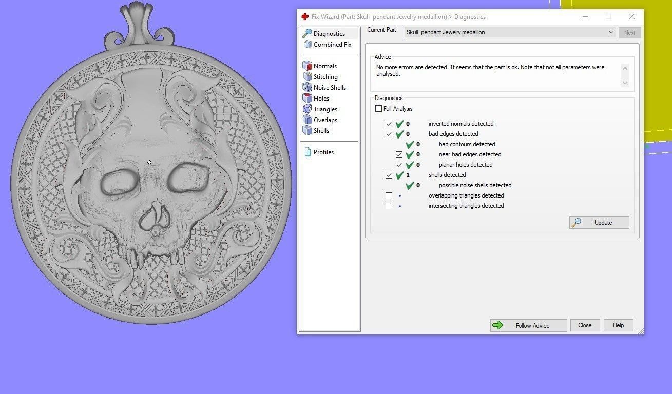 skull pendant 3D model 3D print model_5