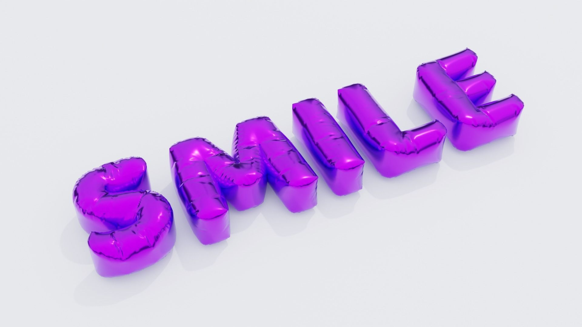 Inflated Text Baloons Set 3D model_24