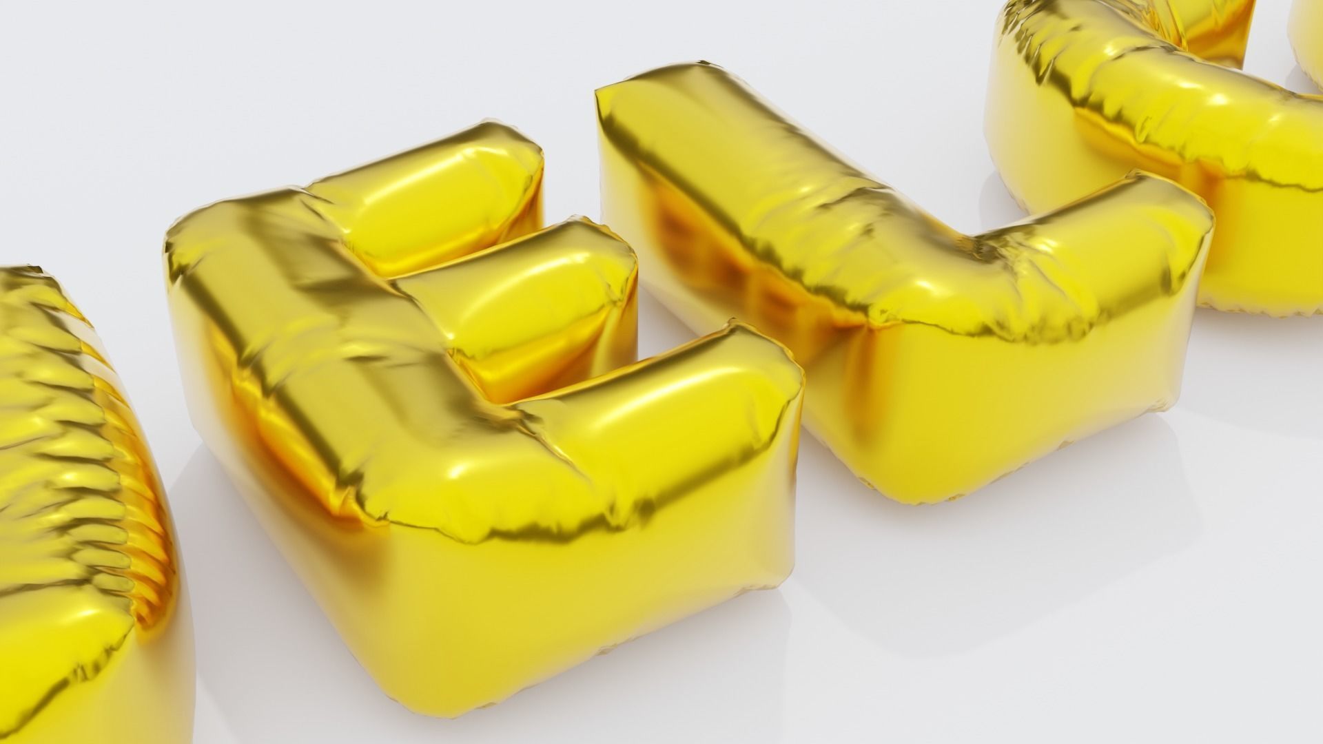 Inflated Text Baloons Set 3D model_28