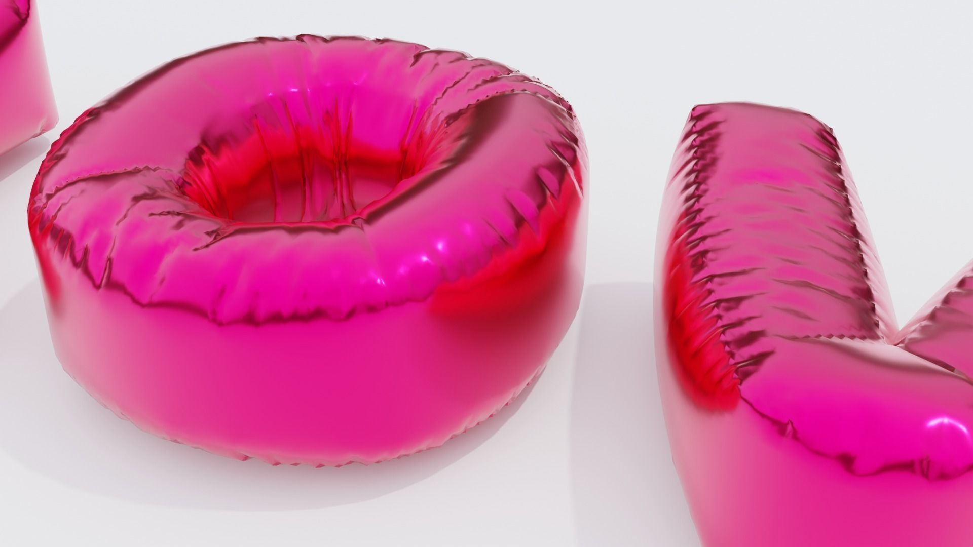 Inflated Text Baloons Set 3D model_22