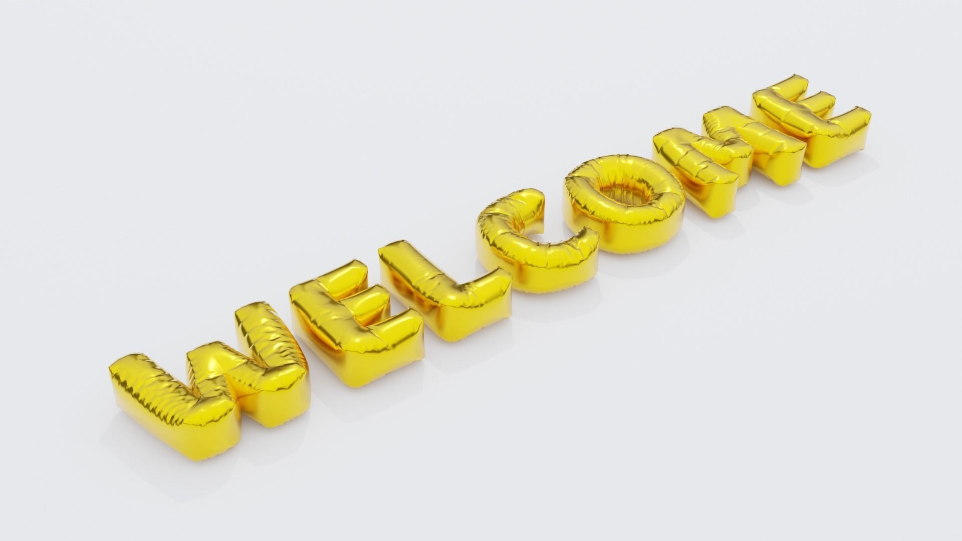 Inflated Text Baloons Set 3D model_27