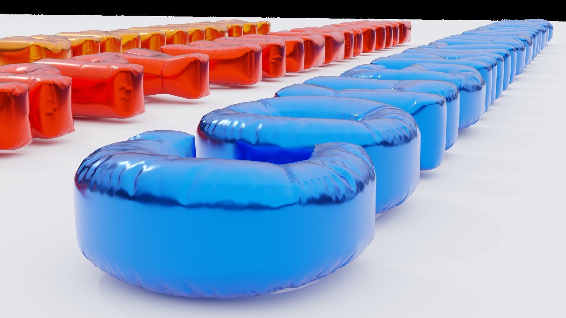 Inflated Text Baloons Set 3D model_16