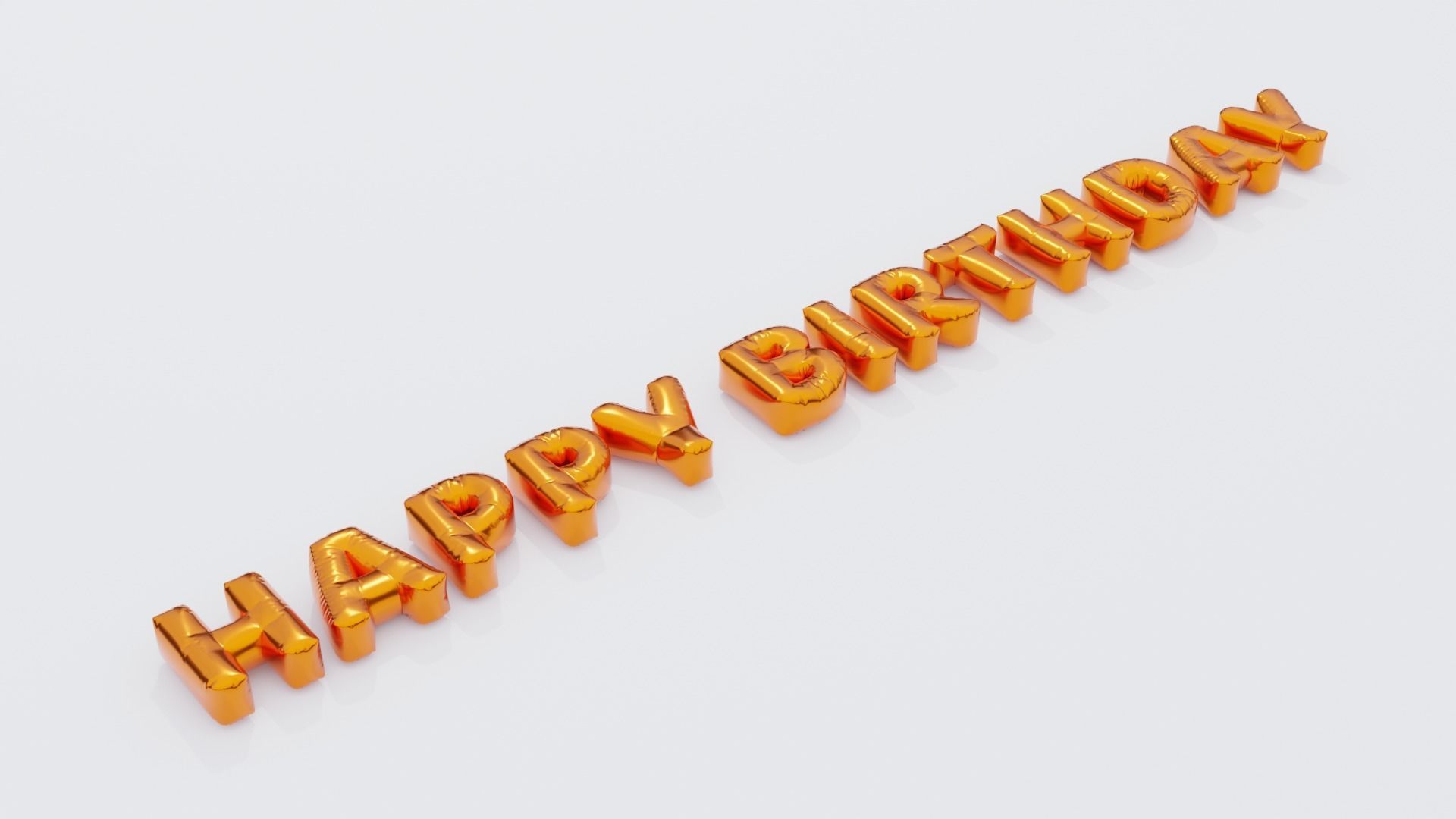 Inflated Text Baloons Set 3D model_30