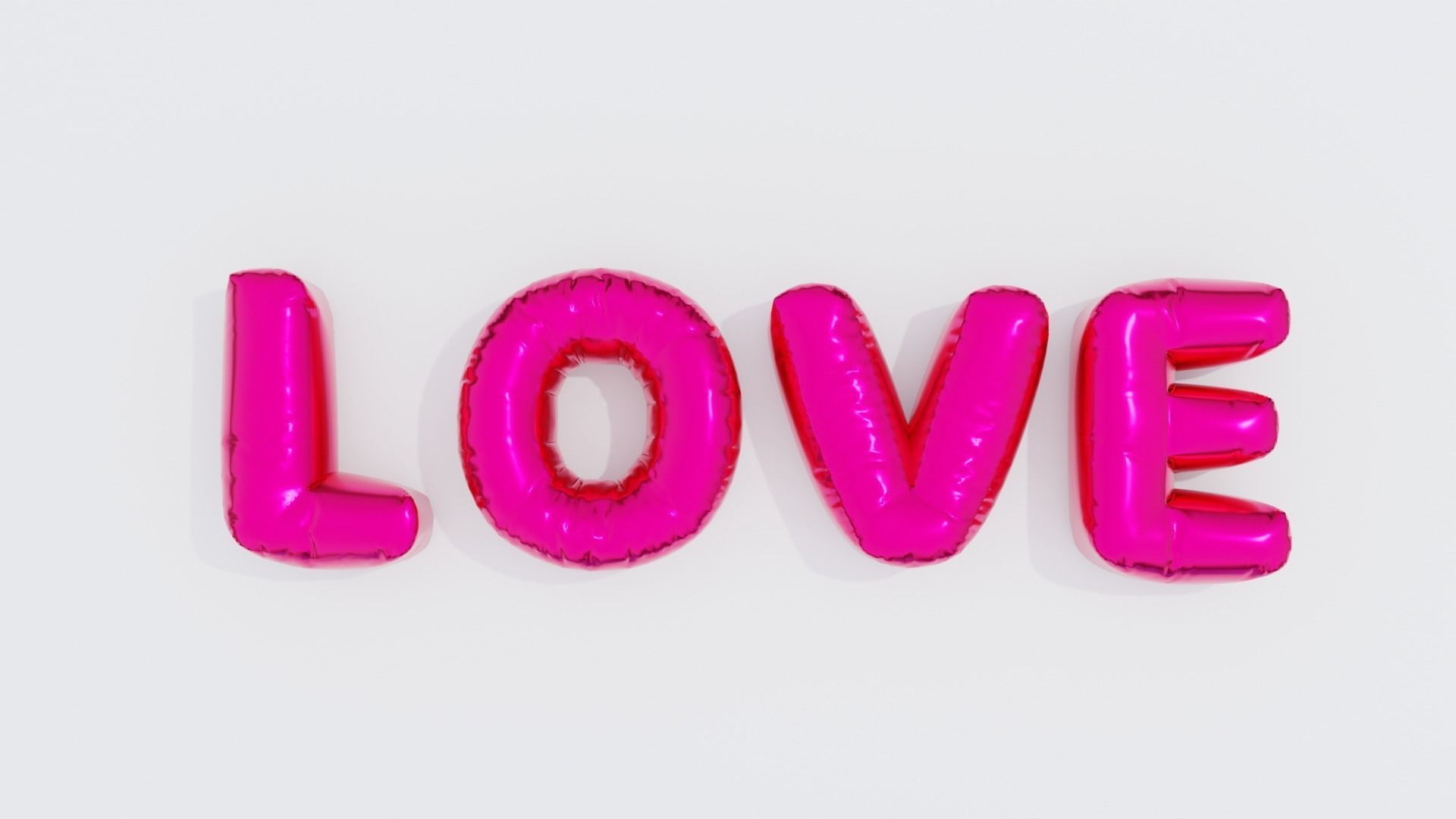 Inflated Text Baloons Set 3D model_20