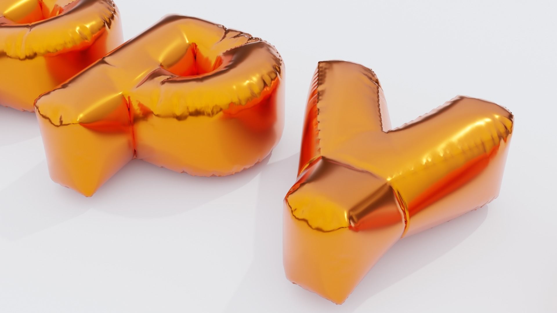 Inflated Text Baloons Set 3D model_31