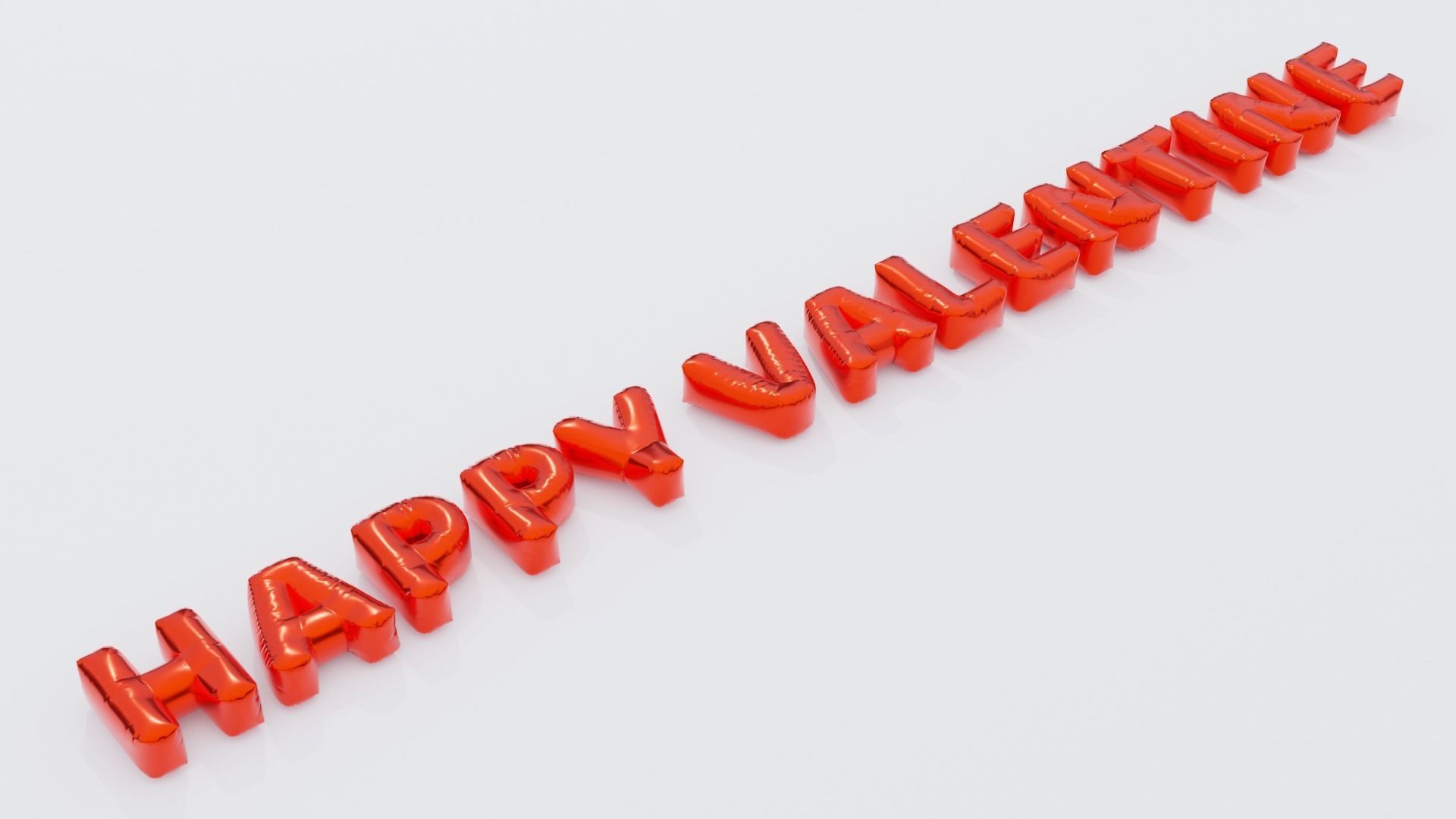 Inflated Text Baloons Set 3D model_33