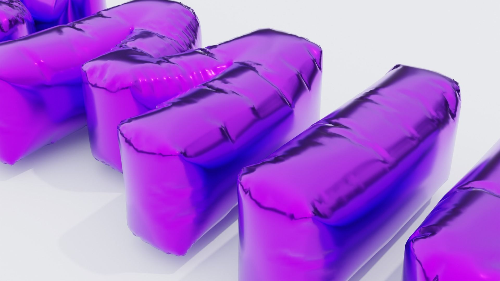 Inflated Text Baloons Set 3D model_25