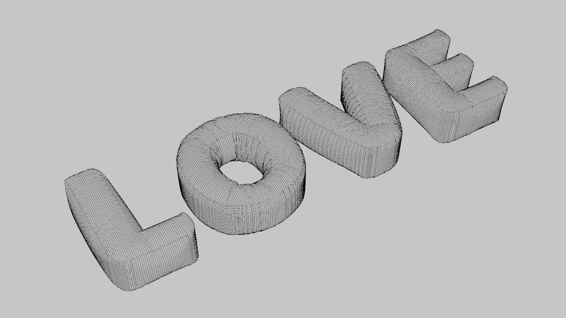 Inflated Text Baloons Set 3D model_39