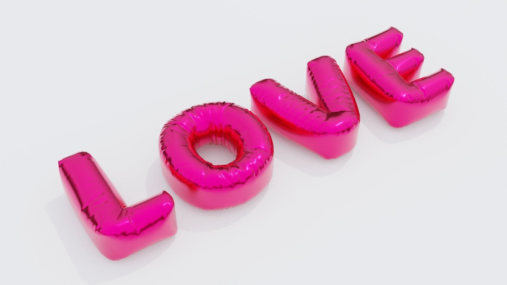 Inflated Text Baloons Set 3D model_21