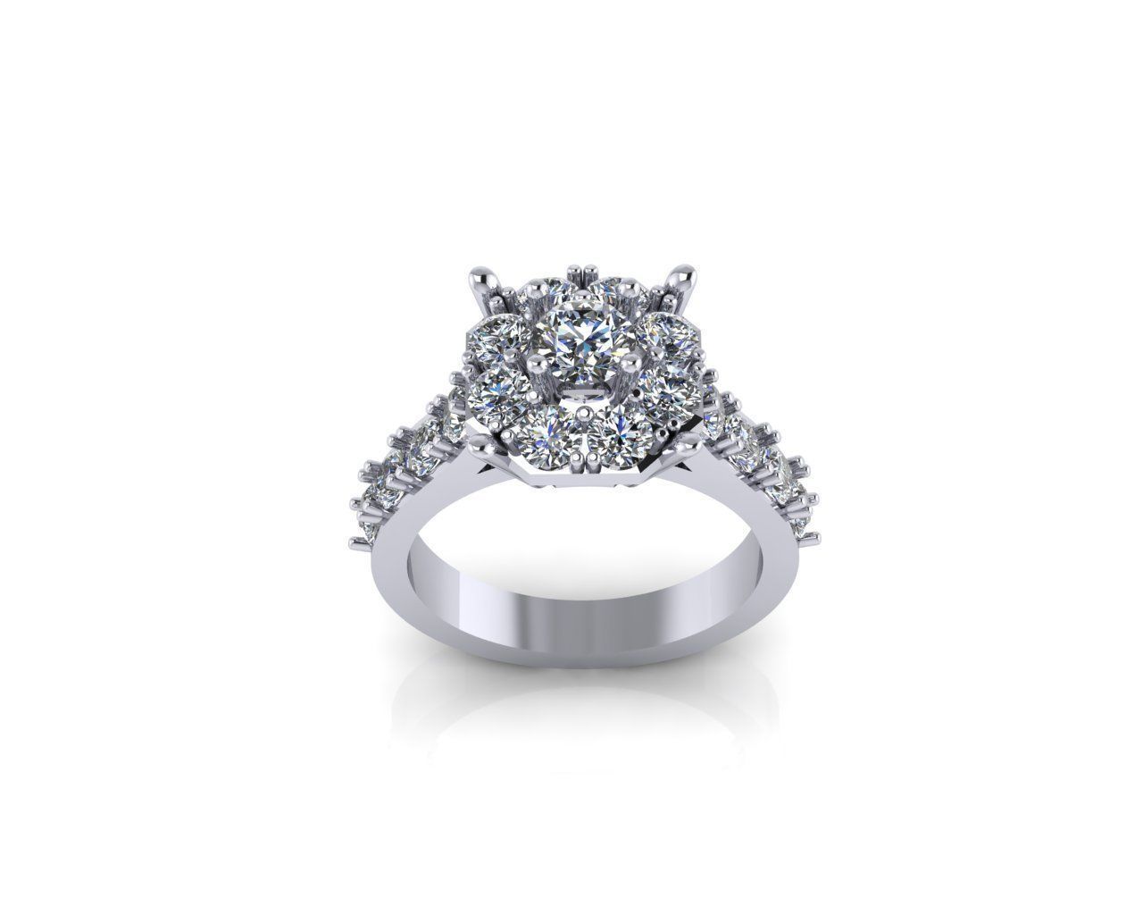 Ladies womans womens diamond ruby emerald Rings 3D print model 3D print model_3