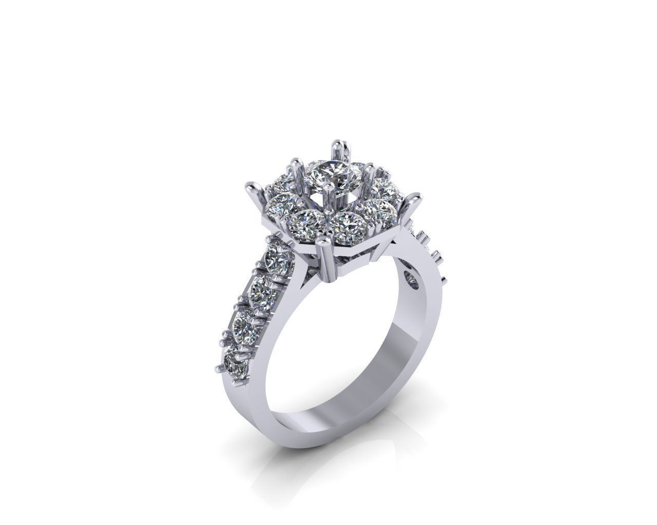 Ladies womans womens diamond ruby emerald Rings 3D print model 3D print model_4