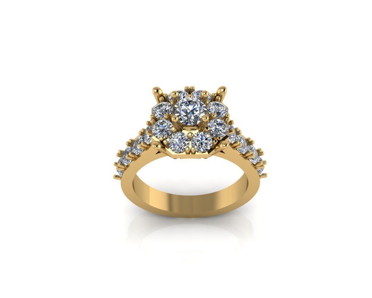 Ladies womans womens diamond ruby emerald Rings 3D print model 3D print model_2