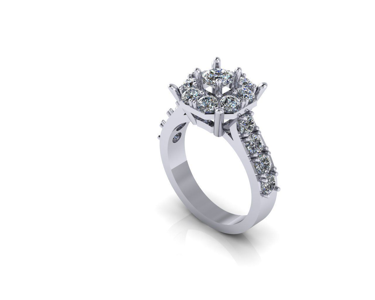 Ladies womans womens diamond ruby emerald Rings 3D print model 3D print model_7