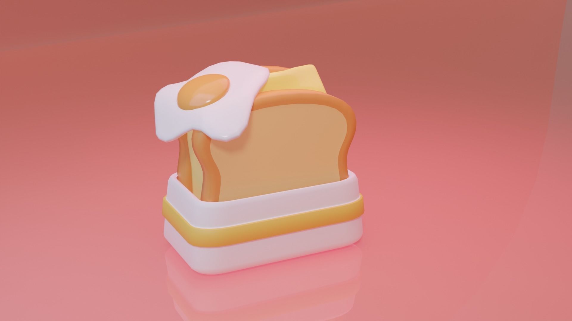Sandwich Low-poly 3D model_1