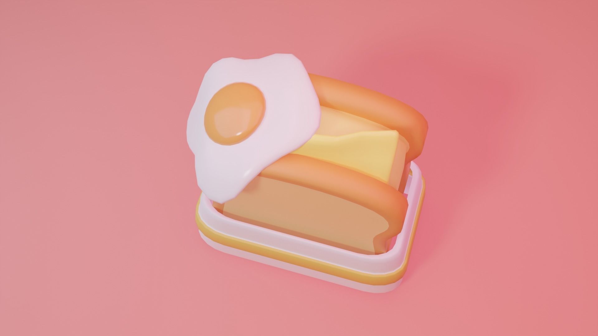 Sandwich Low-poly 3D model_2