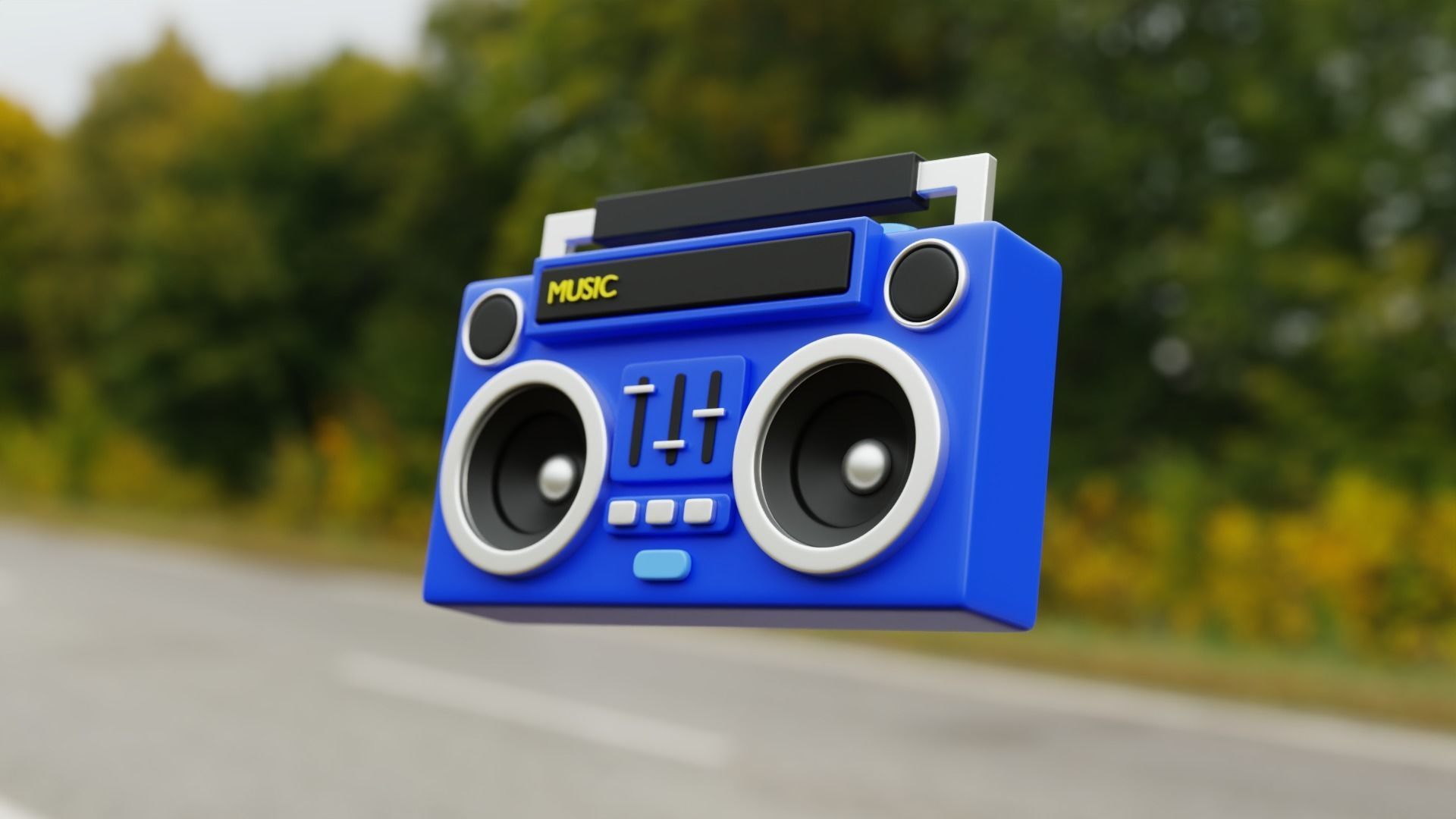 Stylized Retro Boombox - Cartoon Music Player 3D Model 3D model_3
