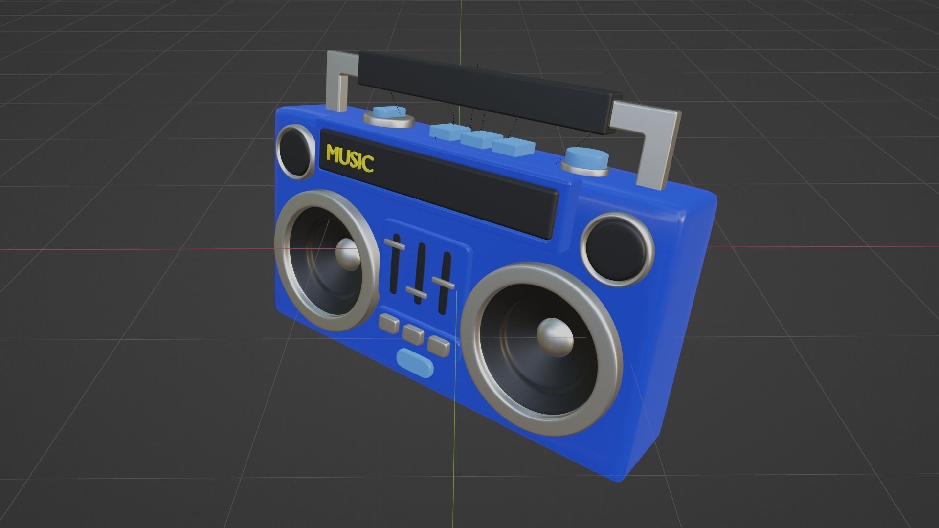 Stylized Retro Boombox - Cartoon Music Player 3D Model 3D model_9
