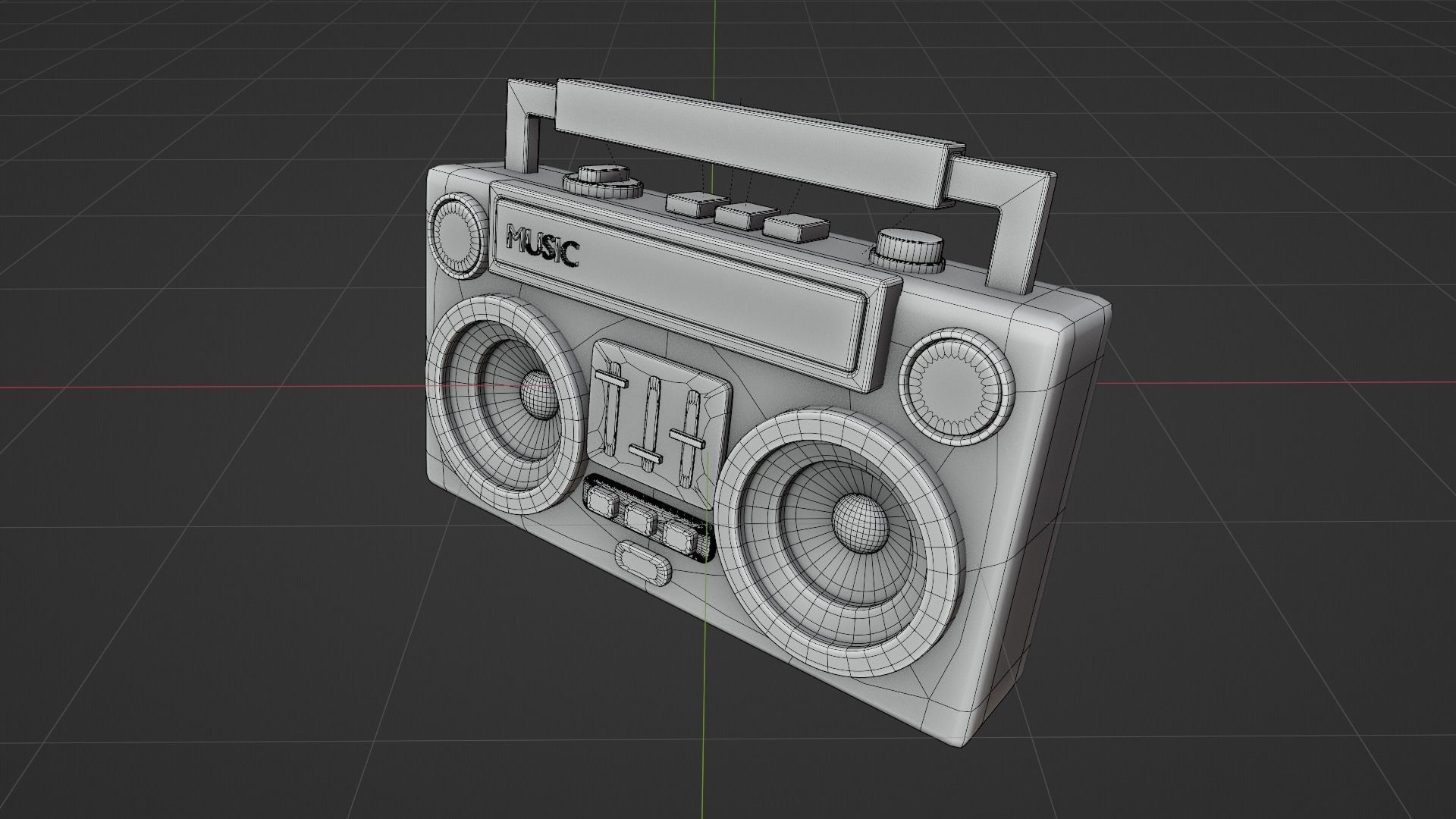Stylized Retro Boombox - Cartoon Music Player 3D Model 3D model_7