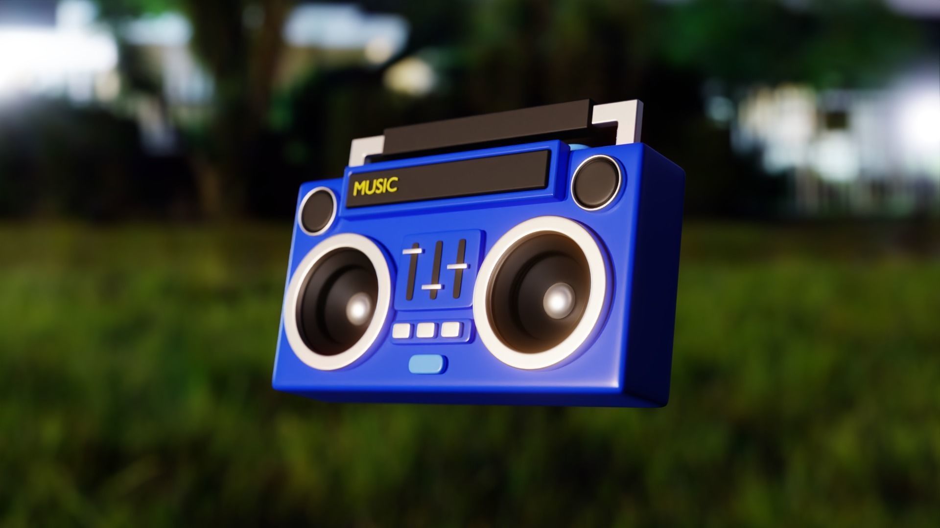 Stylized Retro Boombox - Cartoon Music Player 3D Model 3D model_4