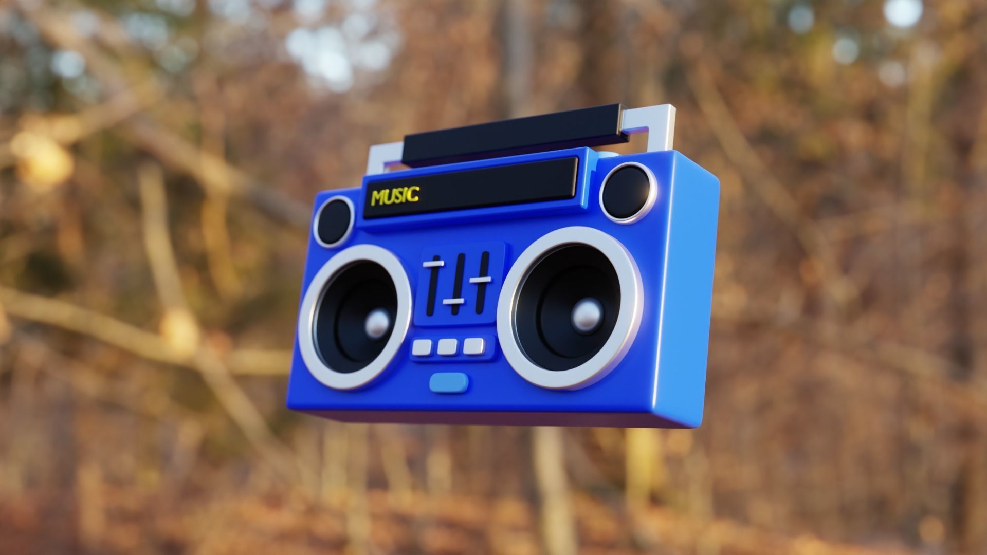 Stylized Retro Boombox - Cartoon Music Player 3D Model 3D model_5