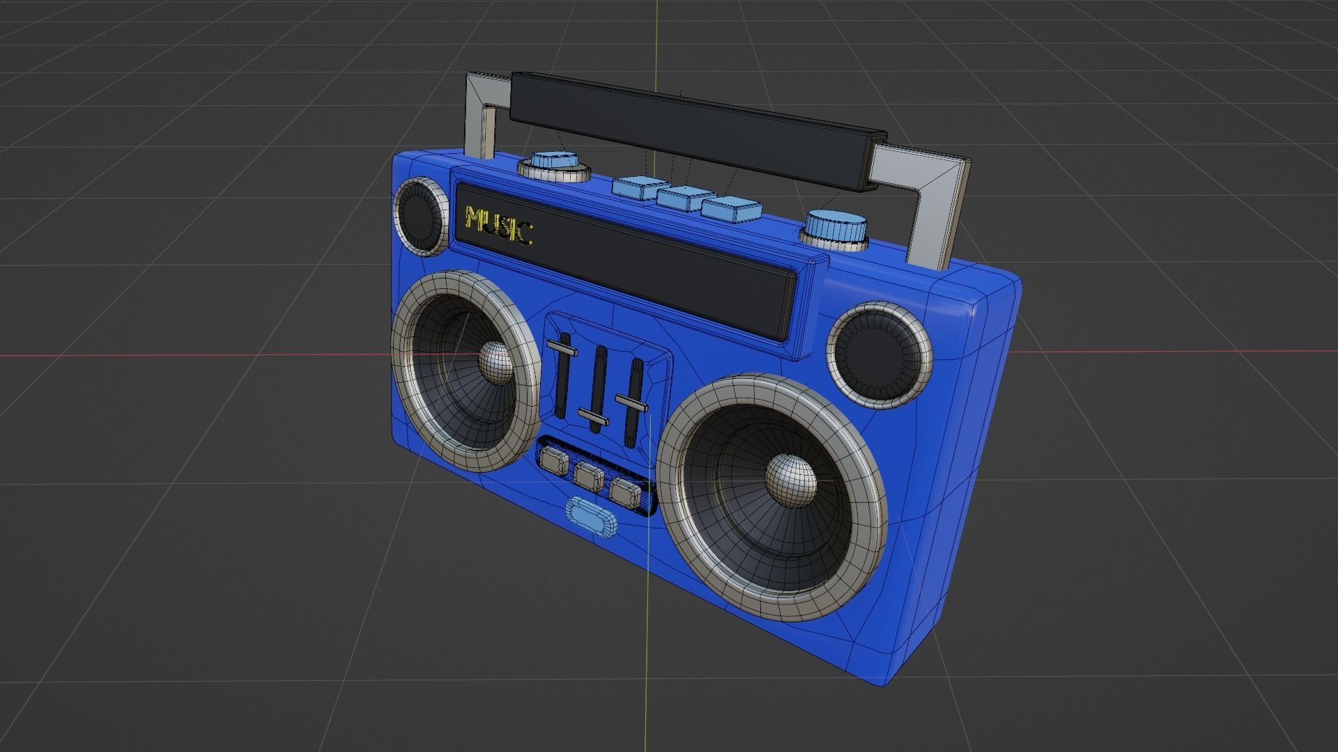 Stylized Retro Boombox - Cartoon Music Player 3D Model 3D model_8