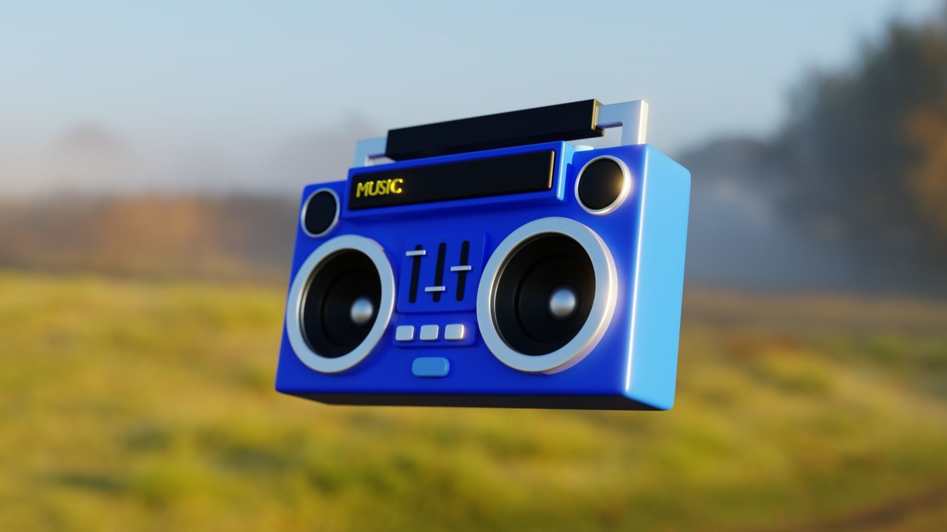 Stylized Retro Boombox - Cartoon Music Player 3D Model 3D model_2