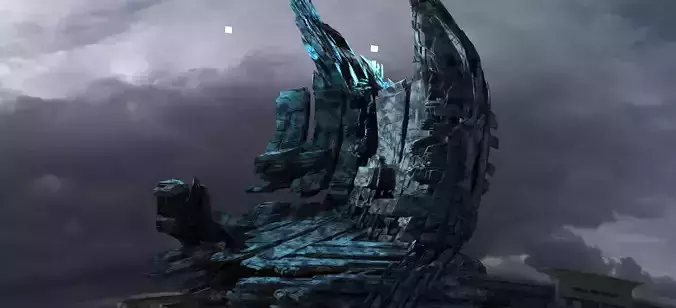 Ice Storm Planet Towers Ruin 1 3D model