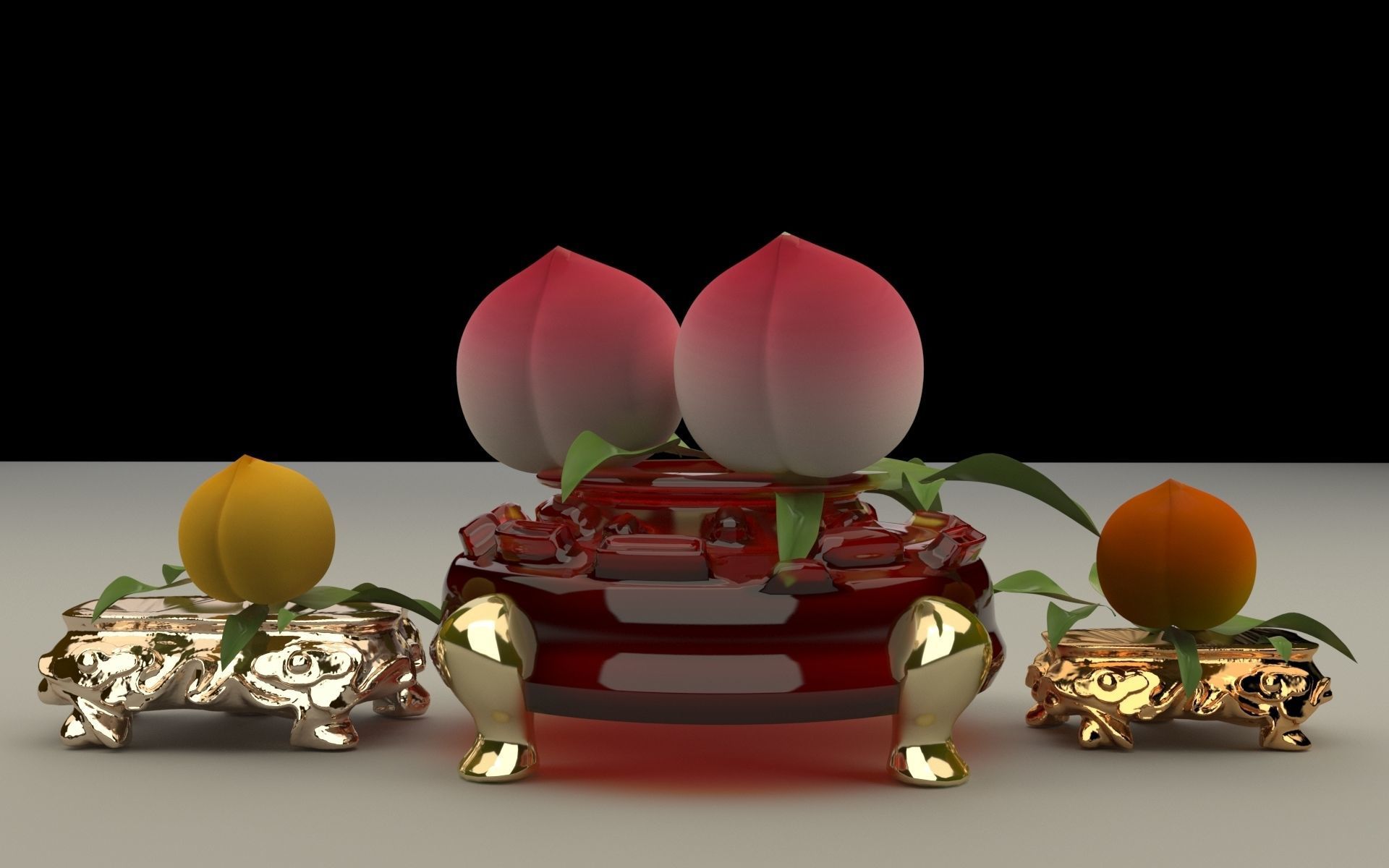 Chinese peach 3D model_6