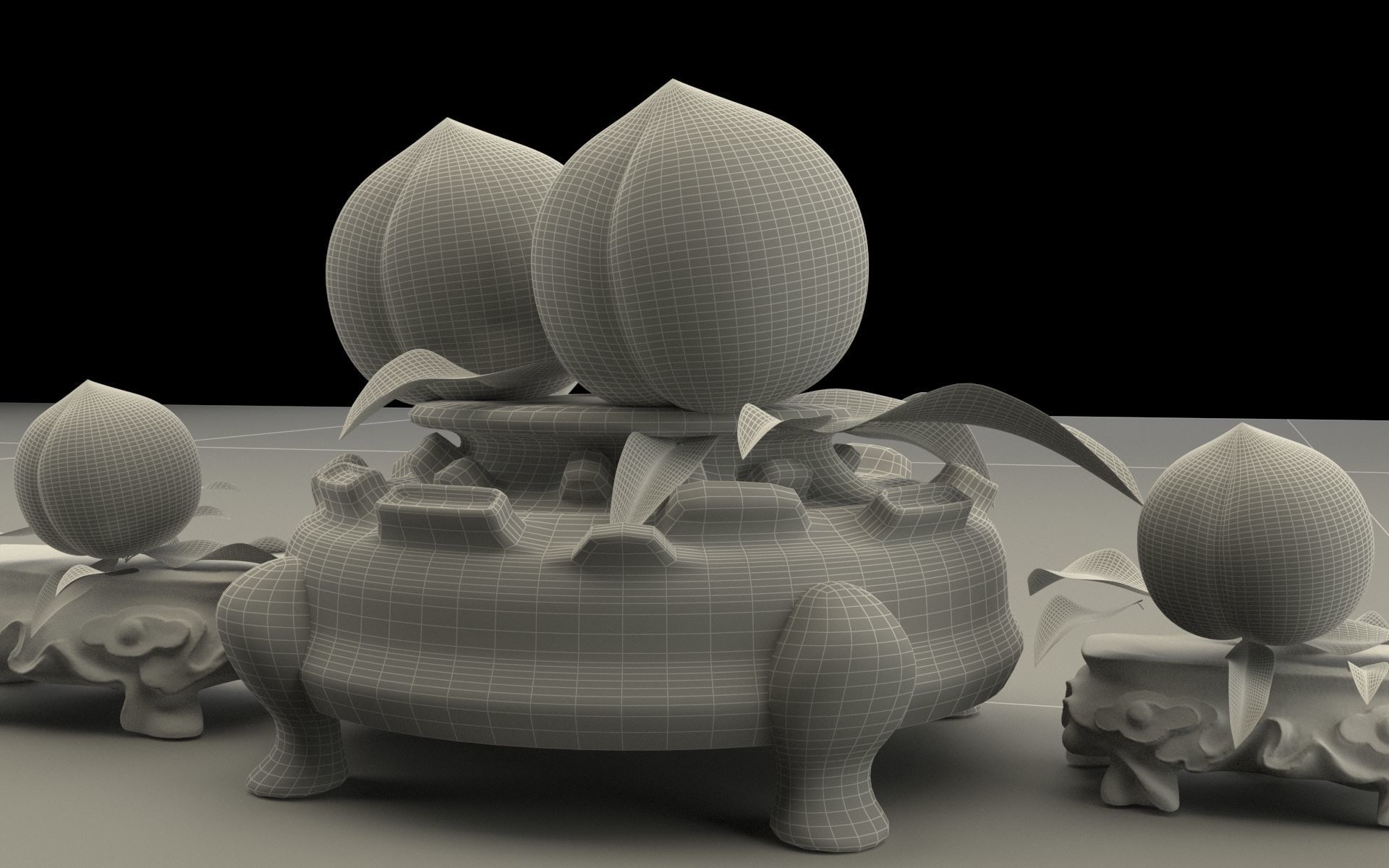 Chinese peach 3D model_10