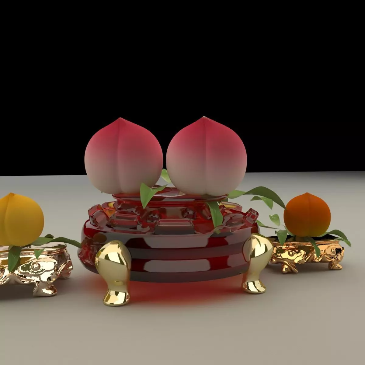 Chinese peach 3D model_0