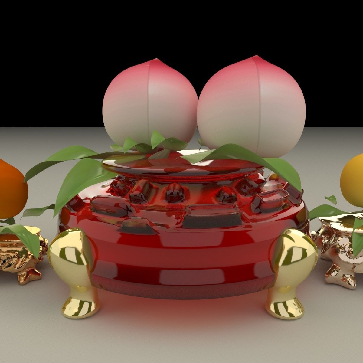 Chinese peach 3D model_2