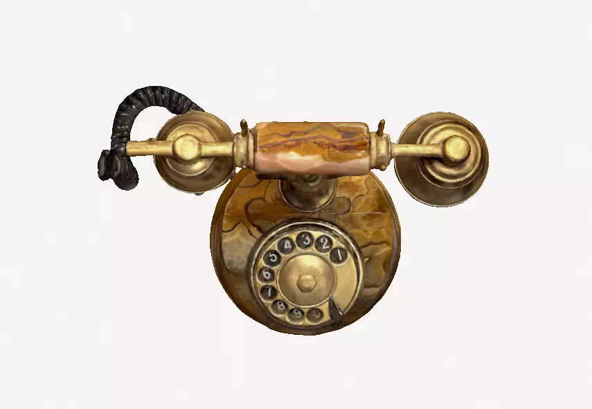 Rotary Dial Phone 3D model_0