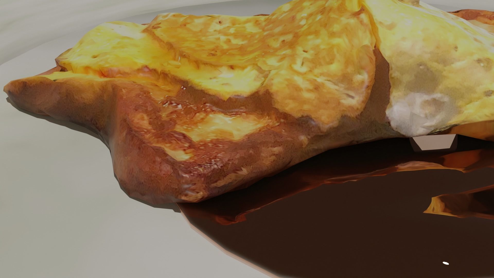 French Toast with Egg 3D model_1