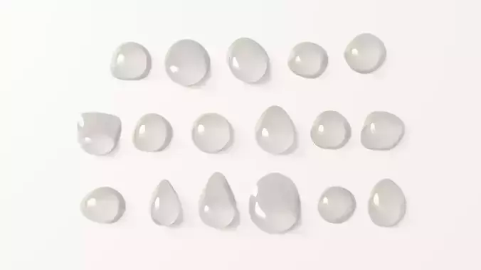 17 Water Droplets 3D model - Set of Water Drop