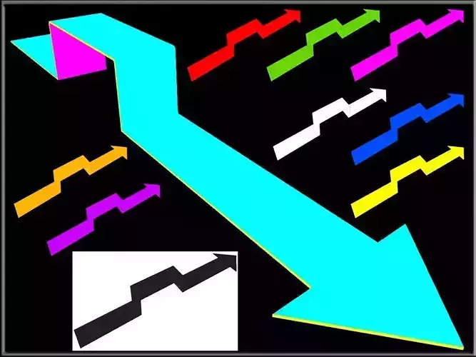 Arrow Bending Over Wall