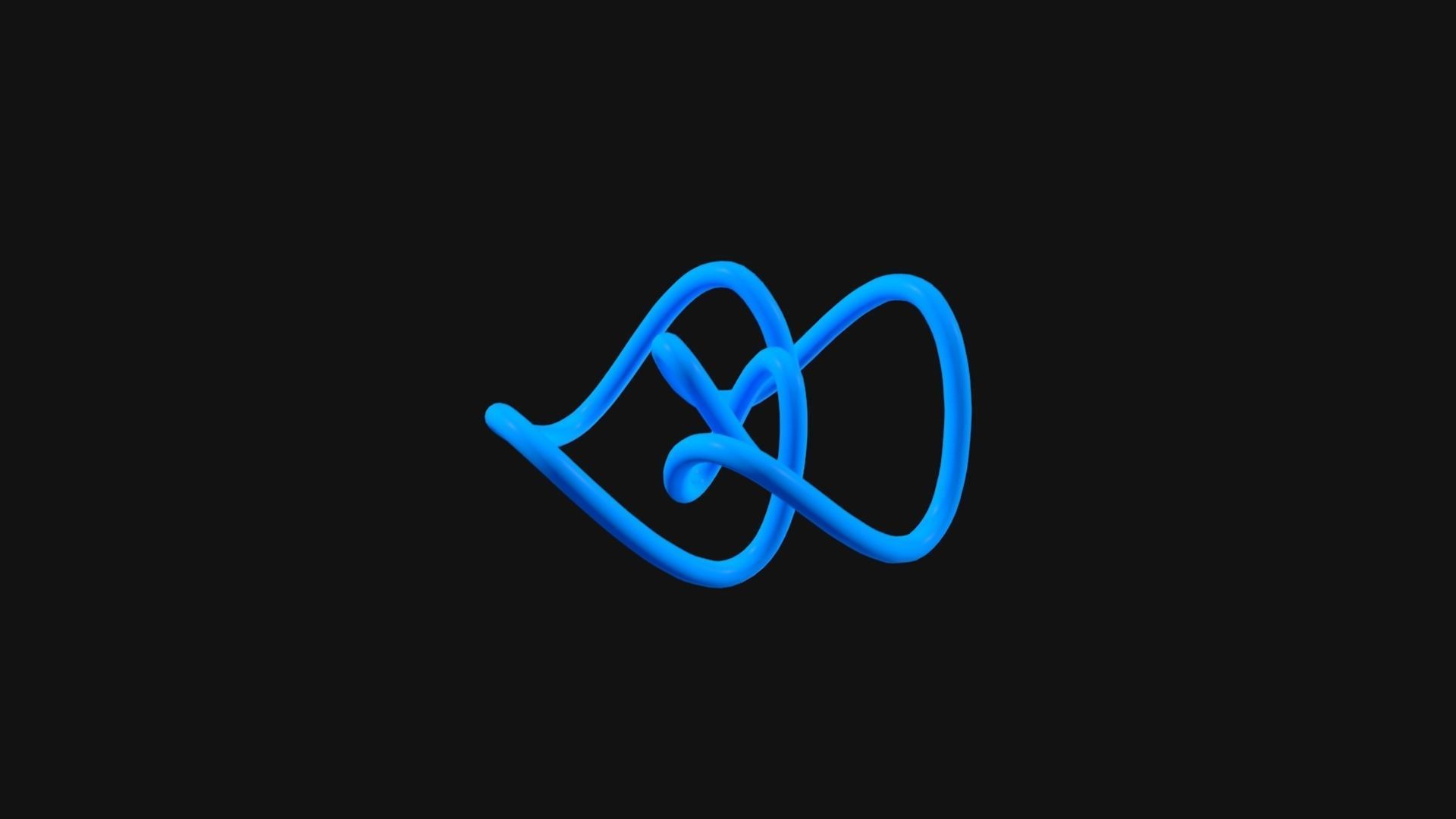 Figure Eight Loop Knot Low-poly 3D model_2