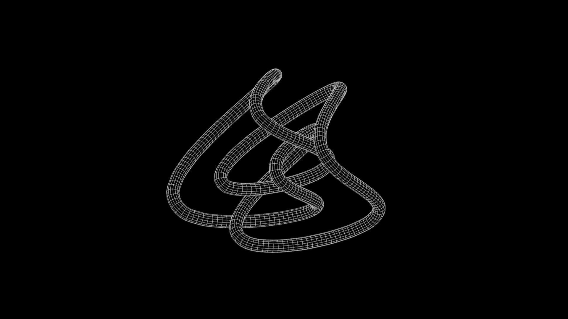 Figure Eight Loop Knot Low-poly 3D model_9