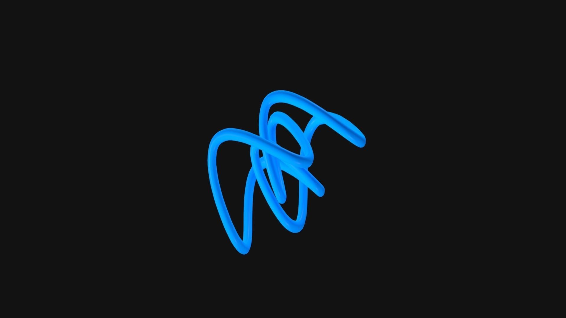 Figure Eight Loop Knot Low-poly 3D model_7