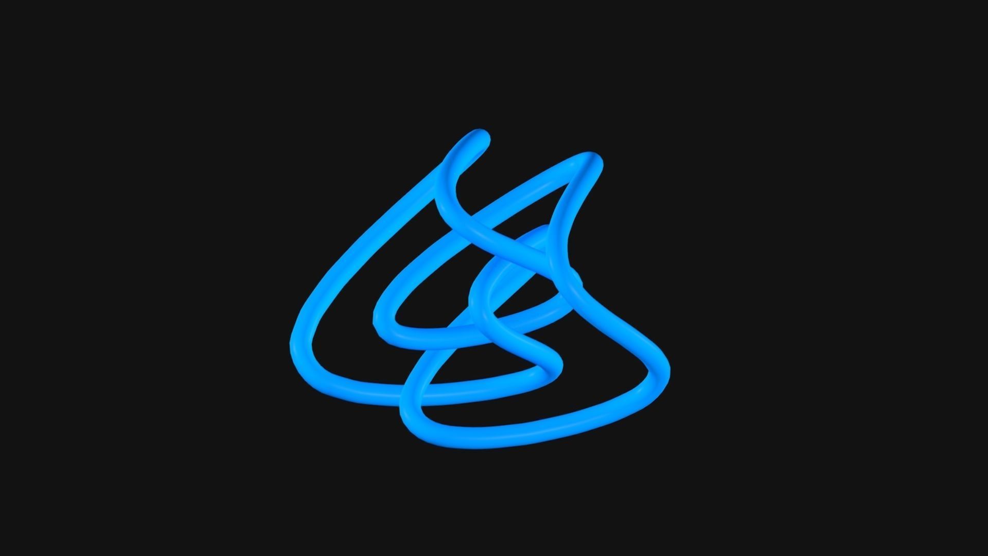 Figure Eight Loop Knot Low-poly 3D model_1